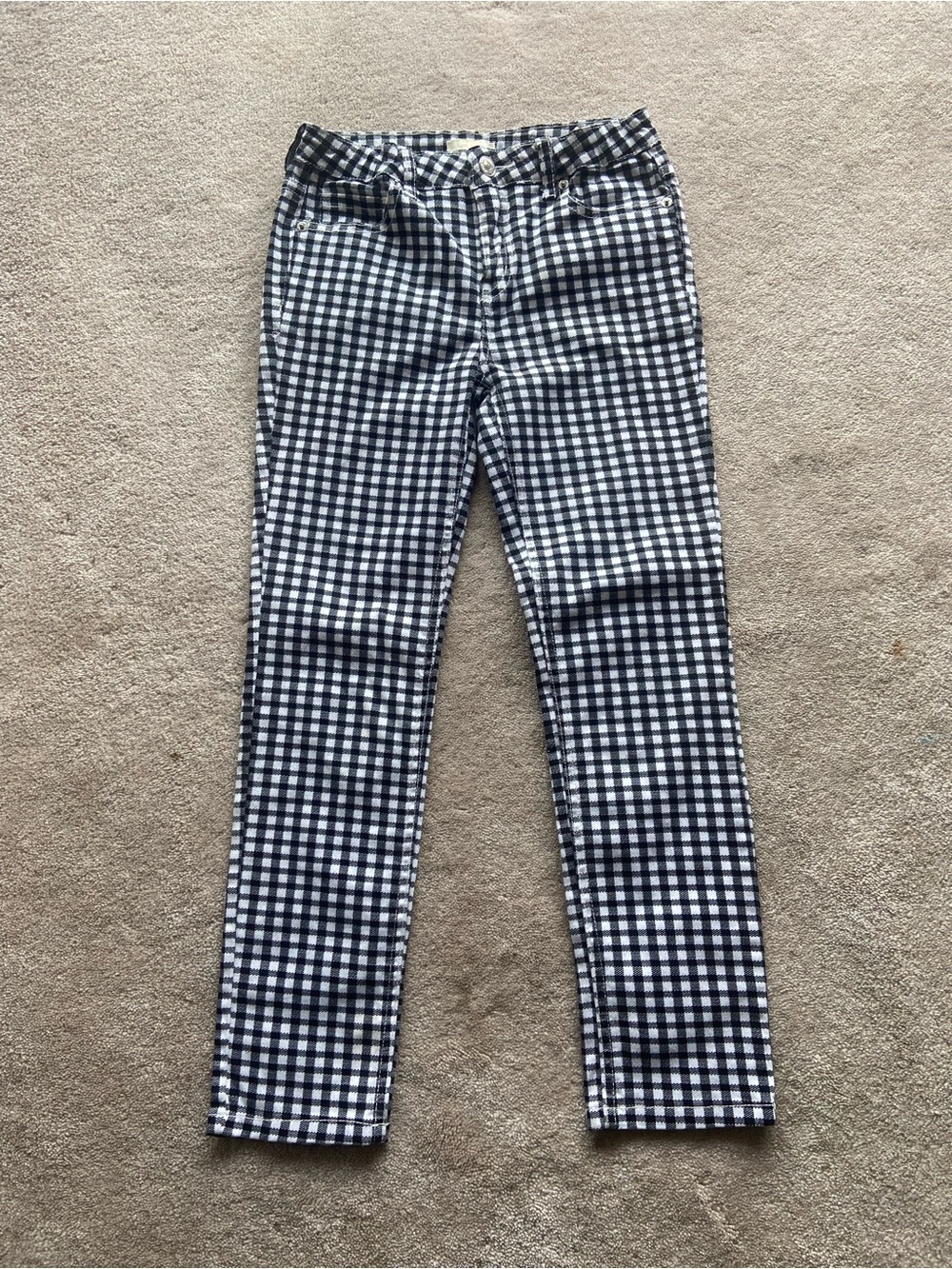 Forever 21 Black and White Gingham Skinny Jeans